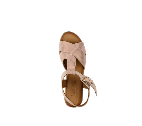 Sandale casual, dama, ANNA VIOTTI, D20-H2987, roz sidef, piele naturala